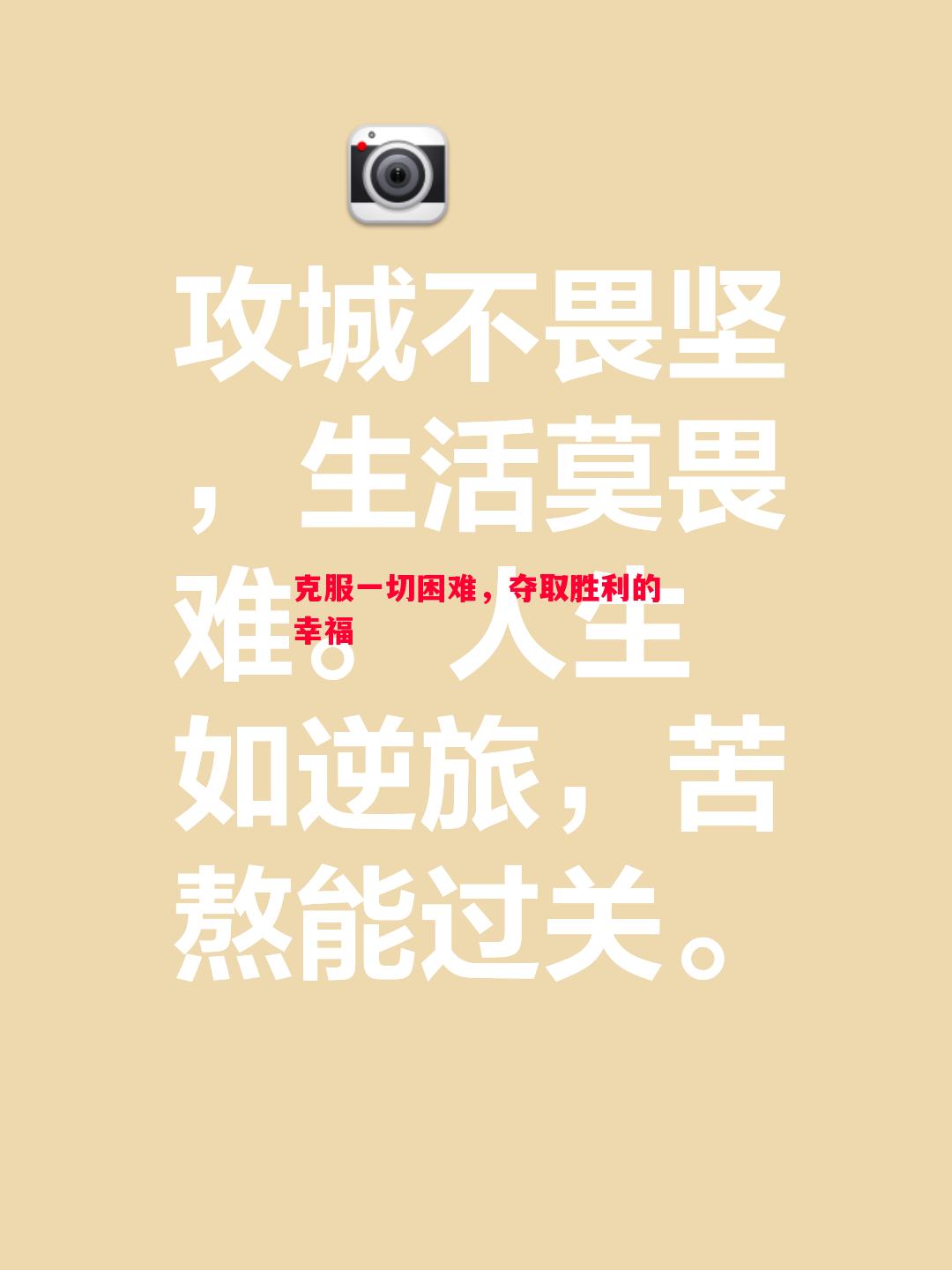 克服一切困难,夺取胜利的幸福 克服一切困难,夺取胜利的幸福